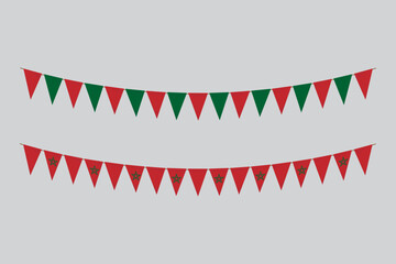 Obraz premium Flags isolated. Morocco paper bunting. flags birthday, anniversary, celebrate event.