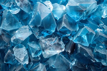 Obraz premium An abstract texture resembling crystalline blue ice, capturing its intricate patterns and transparency.