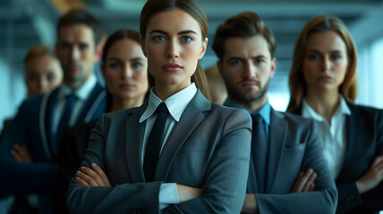 Obraz premium Portrait of a business team with leader