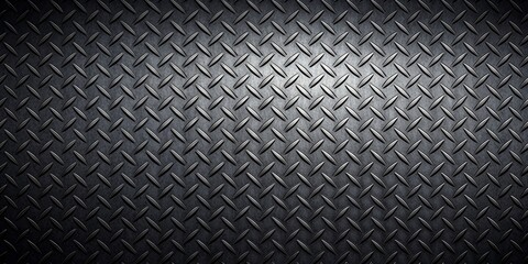 A texture of a black diamond plate with a light source from above. - diamond, plate, texture, black, metal, steel, industrial, background, surface, pattern