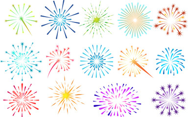 Cartoon fireworks set