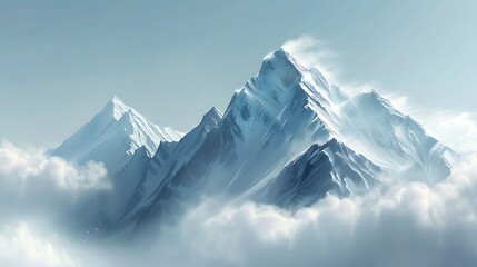 Alpine mountain sight in the sky very detailed and realistic shape