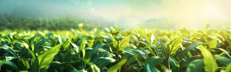 Obraz premium Vibrant and Lush Greenery: An Agricultural Journey into the AI-Generated World