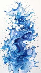 Fototapeta premium Dynamic, vibrant splash of blue water, conveying energy and movement. Perfect for creative backgrounds, artistic designs, and abstract concepts.