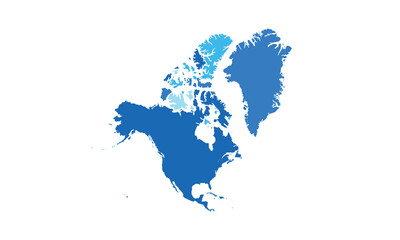 Map of north and central America isolated modern colorful style. for website layouts, background, education, precise, customizable, Travel worldwide, map silhouette backdrop, earth geography.