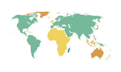 world map isolated modern colorful style. for website layouts, background, education, precise, customizable, Travel worldwide, map silhouette backdrop, earth geography, political, reports. 