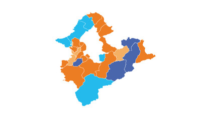 New Taipei map isolated modern colorful style. for website layouts, background, education, precise, customizable, Travel worldwide, map silhouette backdrop, earth geography, political, reports. 