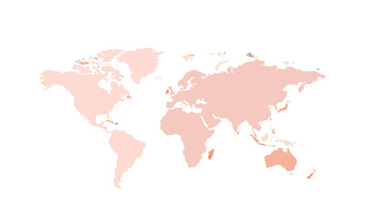 world map isolated modern colorful style. for website layouts, background, education, precise, customizable, Travel worldwide, map silhouette backdrop, earth geography, political, reports. 