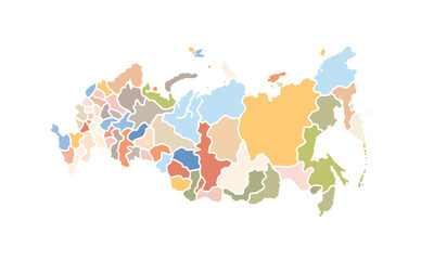 Obraz premium Russia map isolated modern colorful style. for website layouts, background, education, precise, customizable, Travel worldwide, map silhouette backdrop, earth geography, political, reports. 