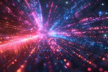 Naklejka premium Colorful light burst on dark background, vibrant and dynamic.