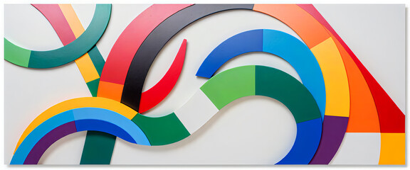 Obraz premium illustrazione con elementi geometrici a tema minimalista astratto contemporaneo