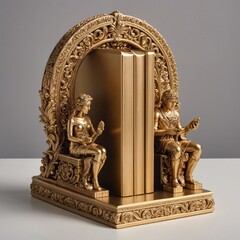 Obraz premium Golden Luxe Bookend Set Elegant Decorative Accent with Intricate Details