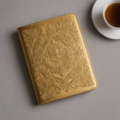 Chic Black Passport Holder with Elegant Golden Border