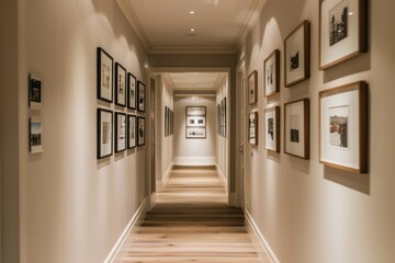 Gallery Wall in a Modern Hallway