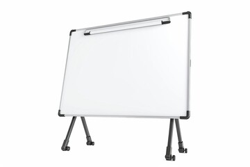 Fototapeta premium Whiteboard on tripod isolated on white background. 3d render