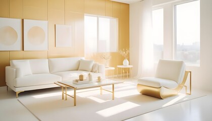 Fototapeta premium Photo interior modern design room 3d illustration