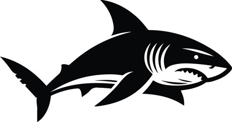 Hand Drawn Engraving Pen and Ink White Shark Vintage Vintage Vector Illustration