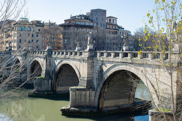 Obraz premium Rome, river Tiber and bridges