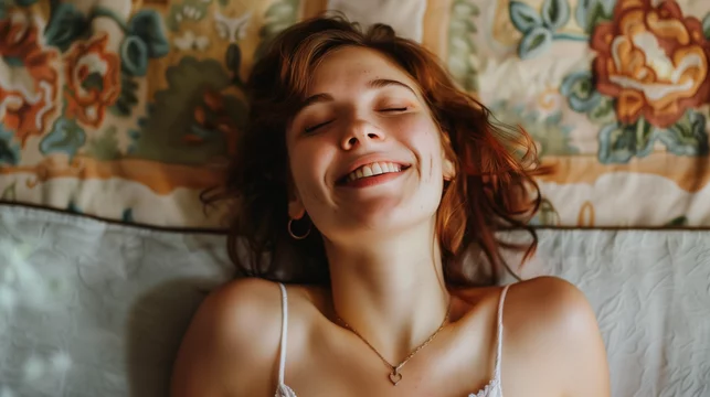 Woman enjoy free sexuality with herself