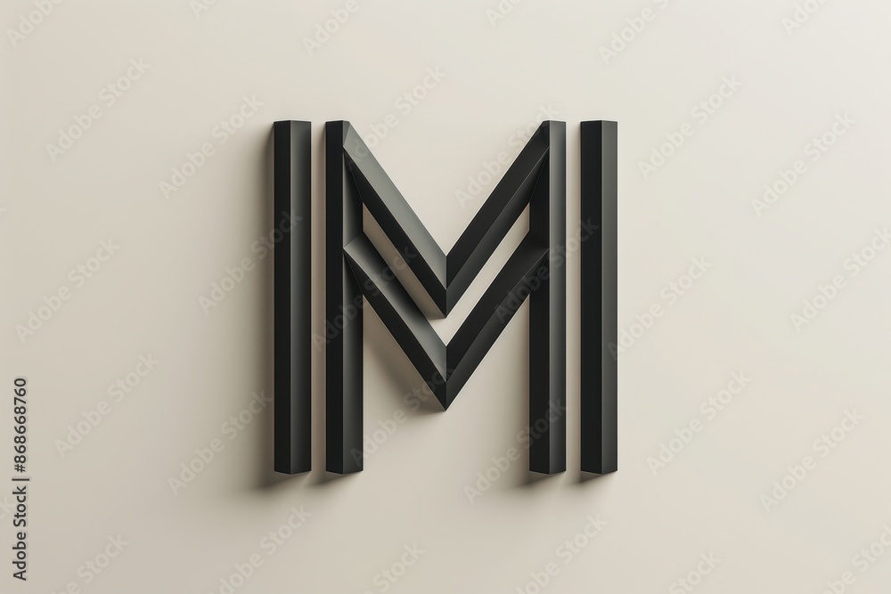 Fototapete a minimalist illustration of the letter m characterized by clean lines and simple shapes perfect for