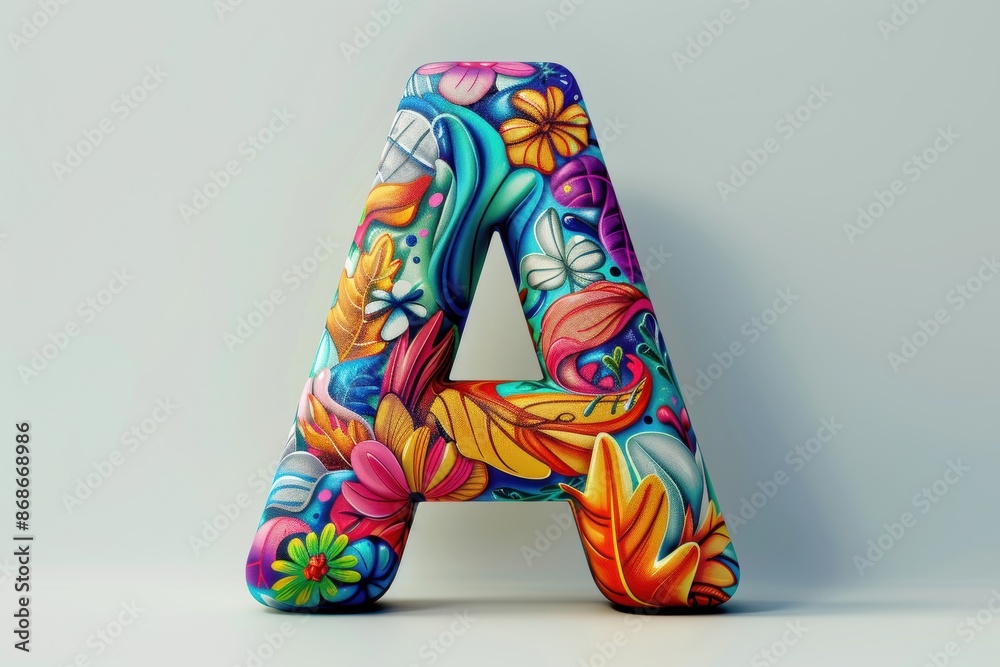 Fototapete a detailed illustration of the letter a in a hand-drawn style adding a personal and artistic touch t