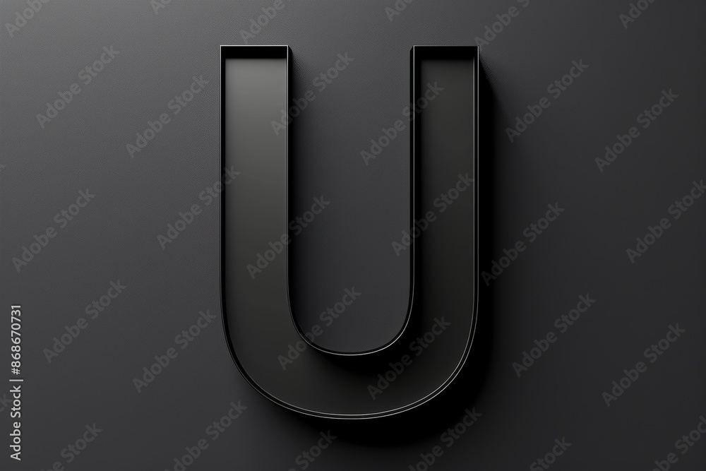Fototapete a modern and sleek illustration of the letter u with clean lines and a minimalist design ideal for c