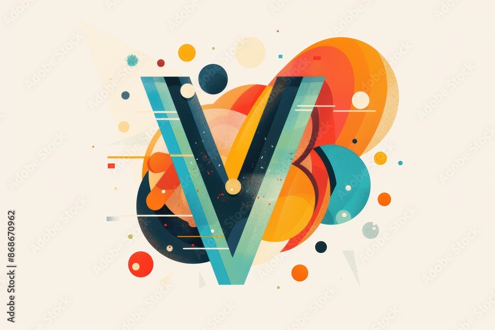 Fototapete a minimalist illustration of the letter v featuring clean lines and a simple elegant design. this ve