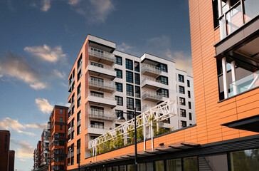 Fototapeta premium New houses construction. Residential house development