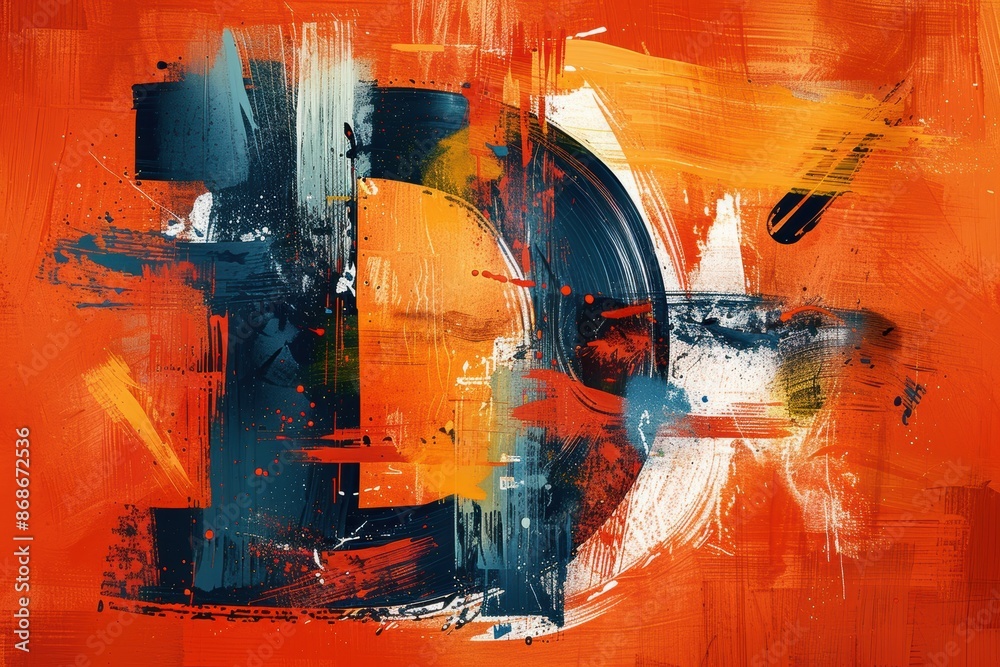Fototapete an abstract and artistic illustration of the letter d with bold brushstrokes and dynamic shapes. per