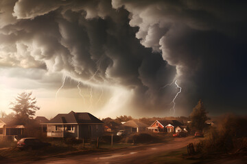 Obraz premium illustrated tornado wallpaper background, natural disaster