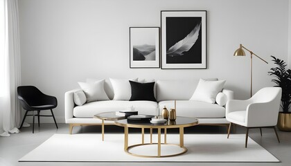 Photo interior modern design room 3d illustration