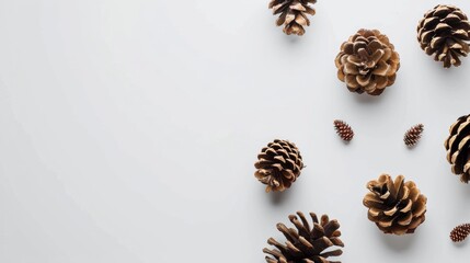 Brown Pine Cones on White Surface