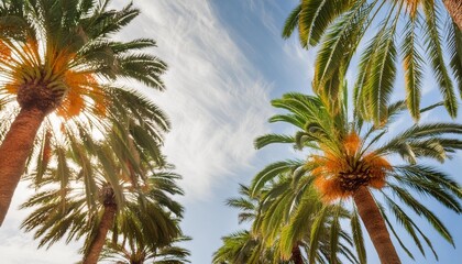 palm trees against blue sky