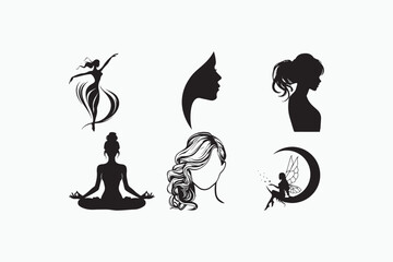 woman silhouette vector style with white background 