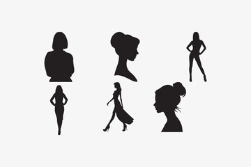 Obraz premium woman silhouette vector style with white background 