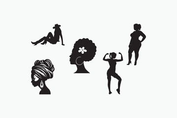 woman silhouette vector style with white background 