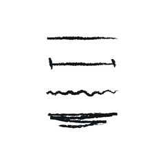 Set of hand drawn underlines. Hand made doodles EPS Vector