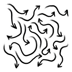 Set of hand drawn arrows. Hand made doodles EPS Vector