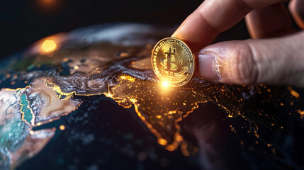 Global Crypto Investment: Inserting Coin into Digital Globe