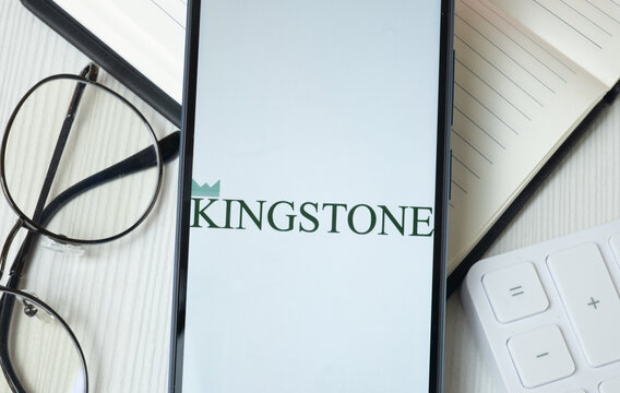 New York, USA - 21 June 2024: Kingstone Companies Logo on Phone Screen, Company Icon
