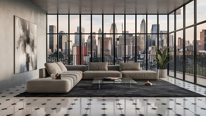 Modern interior design living room