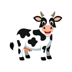 Cartoon happy cow isolated