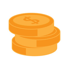 Coins stack icon with dollar symbol. Money pay, Financial and Business concept.