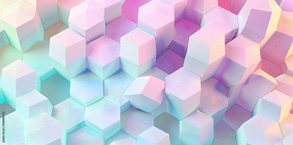 Poster geometric abstract background with isometric blocks and polygon shapes