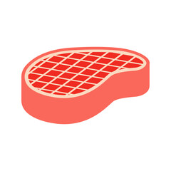 steak icon vector. food menu. grilled beef.