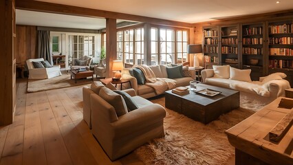 Living room with wood flooring