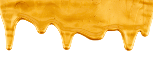 liquid golden paint dripping on transparent background