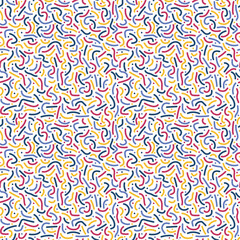 Fototapeta premium Abstract colorful memphis style vector pattern with lines and dots, retro design