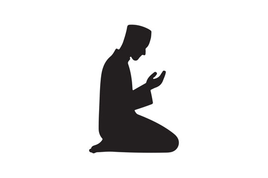recommend clip art: Prayer silhouette vector illustration.