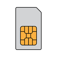 Sim card icon. Chip sign vector illustration.